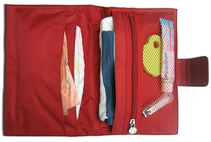 MELOBABY Melorouge Wallet and Mat Changing Pads, Red/Caramel