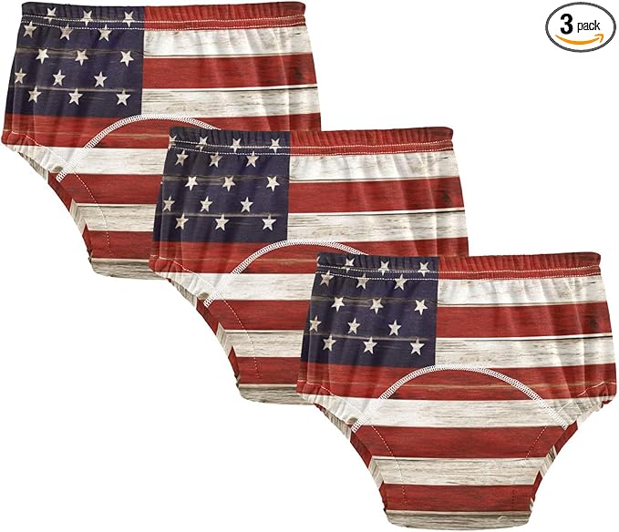 Little Girls Potty Training Pants Absorb Water Training Panties for Toddler Boys 3T Vintage American Flag Background