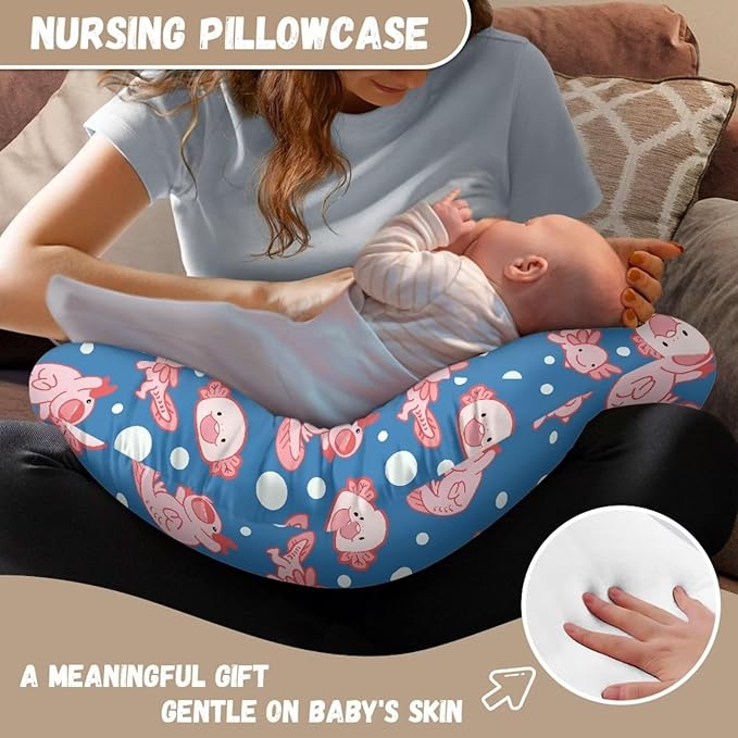 Bubble Axolotl Nursing Pillow Covers U-Shaped Feeding Pillow Cover for Nursing Pillow Hidden Zipper Design Soft and Skin-Friendly