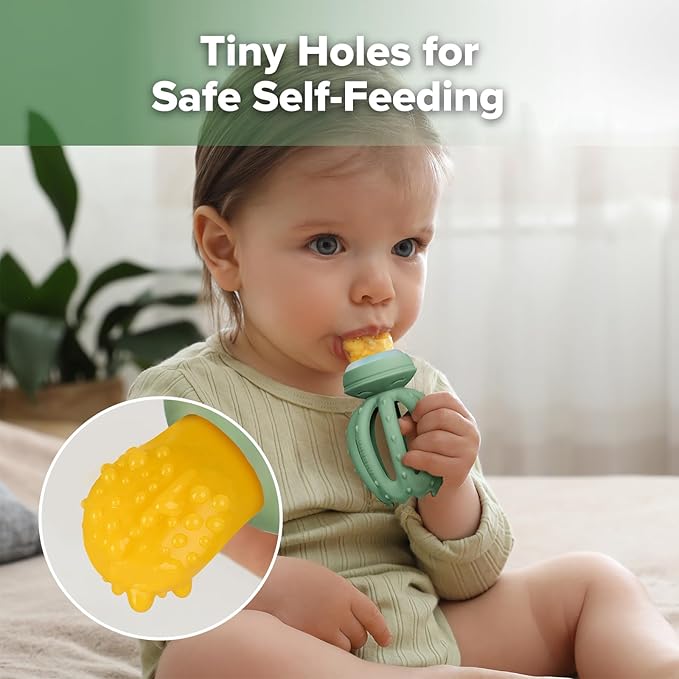 haakaa Silicone Replacement Pouch for Fresh Food Feeder, 100% Food Grade Silicone, Medium Size (2pcs)