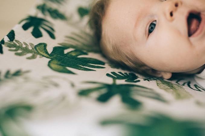 Little Unicorn Changing Pad Cover for Newborns & Infants | Soft & Breathable Muslin Fabric | Baby Diaper Changing Table Pad Cover (Tropical Leaf)
