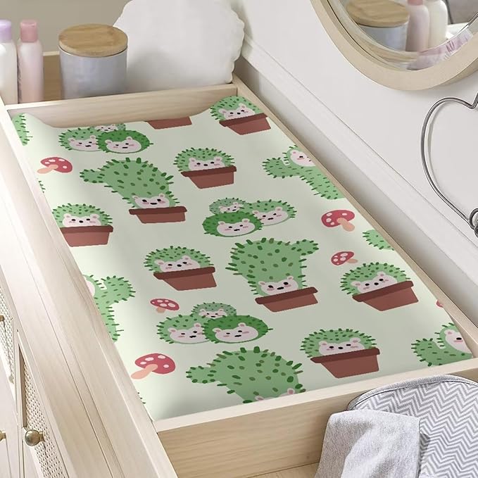 Hedgehog Changing Pad Covers Soft Baby Change Table Covers Breathable Change Sheet Fit for Most Baby Diaper Change Pads Machine Washable