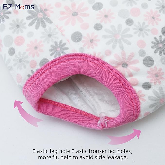 EZ Moms 4 Packs Toddler Potty Training Underwear Leakproof Soft Absorbent Kid Confident Toilet Training Pants Girls 5T 100% Cotton Underwear Reusable Toddler Girl Pee Pants with Potty Sticker Chart