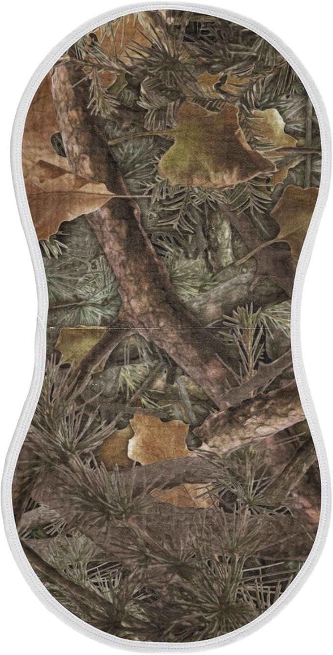 Forest Camo Muslin Burp Cloths for Baby Boys and Girls - 1-Pack Ultra Absorbent Muslin Washcloths, Newborn Towel, Milk Spit Up Rags, Burp Cloth Bib for Unisex, 22 x 11 Inch