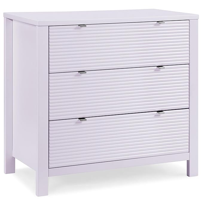 Delta Children Cassie 3 Drawer Dresser with Changing Top and Interlocking Drawers, Lilac