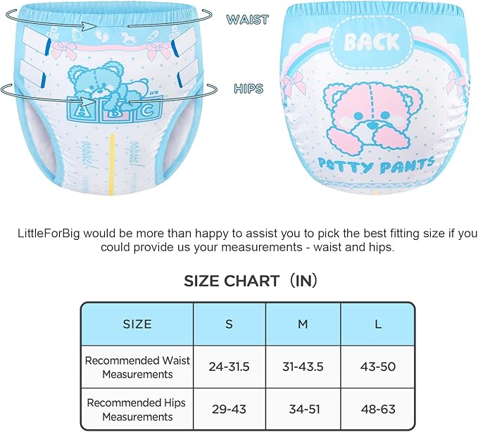 Littleforbig Soft Silky Underwear Comfortable Washable Reusable Adult Training Pants - Potty Pants