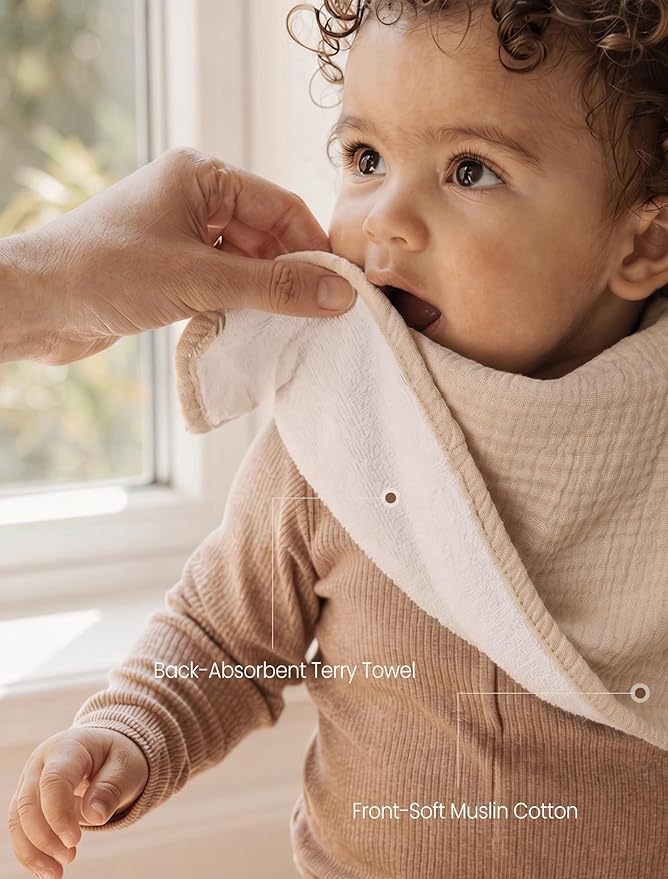 lulumoon Muslin Burp Cloths for Babies: 100% Soft Cotton Large Burping Cloths - Neutral Baby Burp Rags for Boy and Girl - Absorbent Burp Cloth for Spit-Ups 6 Pack