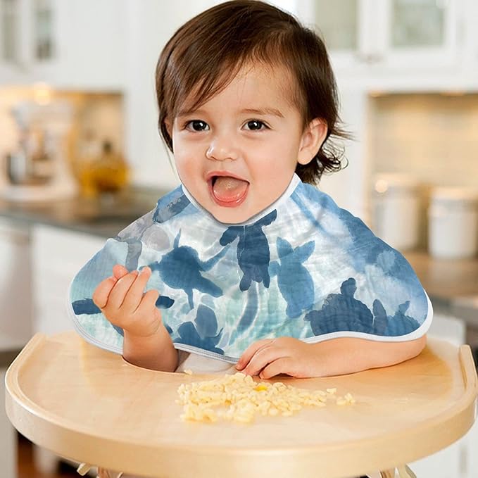 Sea Turtle Olive Ridley Turtles Muslin Burp Cloths for Baby 2 Pack 100% Cotton Baby Washcloths Bibs for Boy Girl