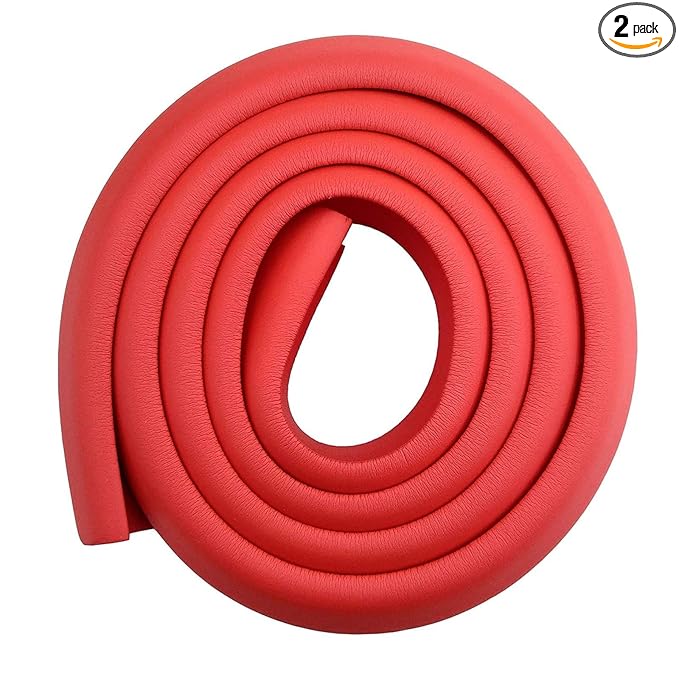 M2cbridge L Shape Extra Thick Furniture Table Edge Protectors Foam Guard 6.5 Ft (Red)