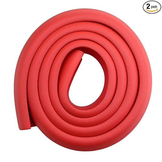 M2cbridge L Shape Extra Thick Furniture Table Edge Protectors Foam Guard 6.5 Ft (Red)