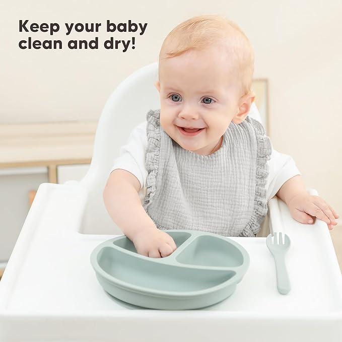 Bearmoss 8 Pack Muslin Baby Bibs for Drooling and Teething, Soft Bibs for Girls, Boys, Newborn