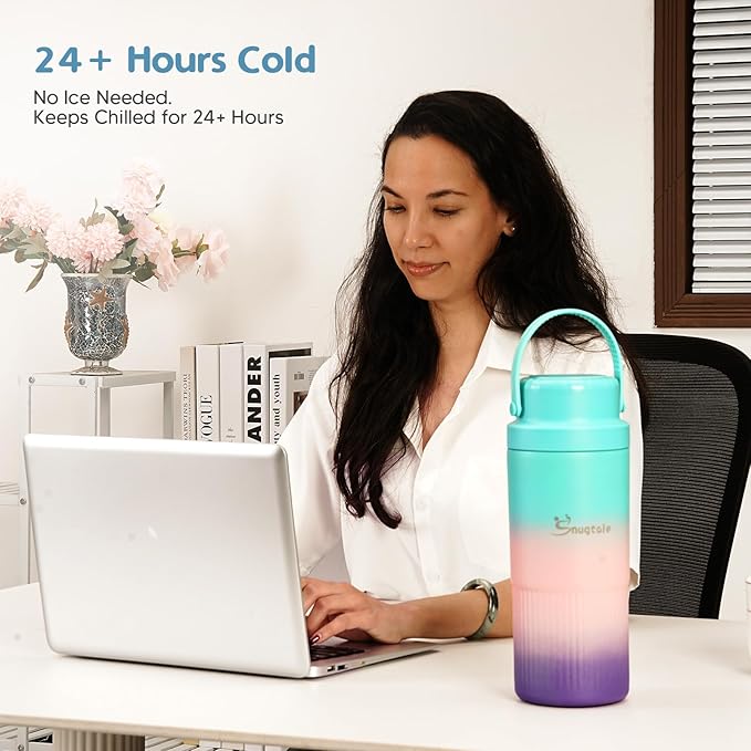 22oz Portable Breast Milk Cooler Bottle – Milk Cooler for Breastmilk, 24H+ Cooling, with 2 BPA-Free Bottles with Measurement Marks, Travel Essential for Outdoor Breastfeeding & Pumping