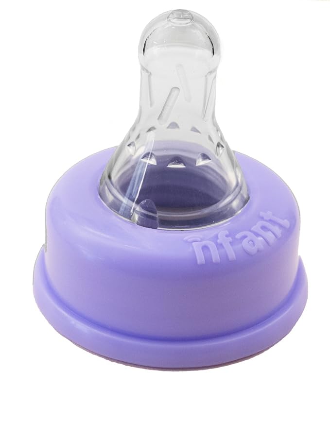 nfant | Bottle Feeding - Slow Flow Nipple, Purple (6ml/min), 4-Pack