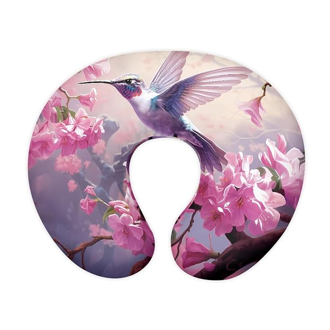 Forchrinse Hummingbird Plum Blossom Nursing Pillow Cover Floral Breastfeeding Pillow Slipcover Soft Stretch Pillow Cover for Breastfeeding