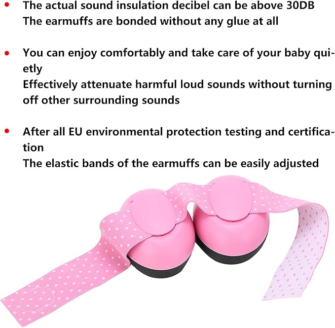 Tbest baby ear muffs noise cancelling,Baby Ear Sound Insulation Noise Reduction Ear Muff with Elastic Cord for Children