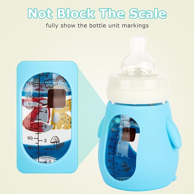 3 Pack Silicone Sleeves for Mam Baby Bottles 6oz,Anti Breakage Baby Bottle Holder Compatible with MAM Glass Baby Bottle.