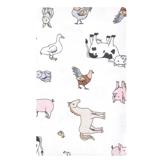 Hudson Baby Unisex Baby Flannel Burp Cloth 10pk, Farm World, One Size
