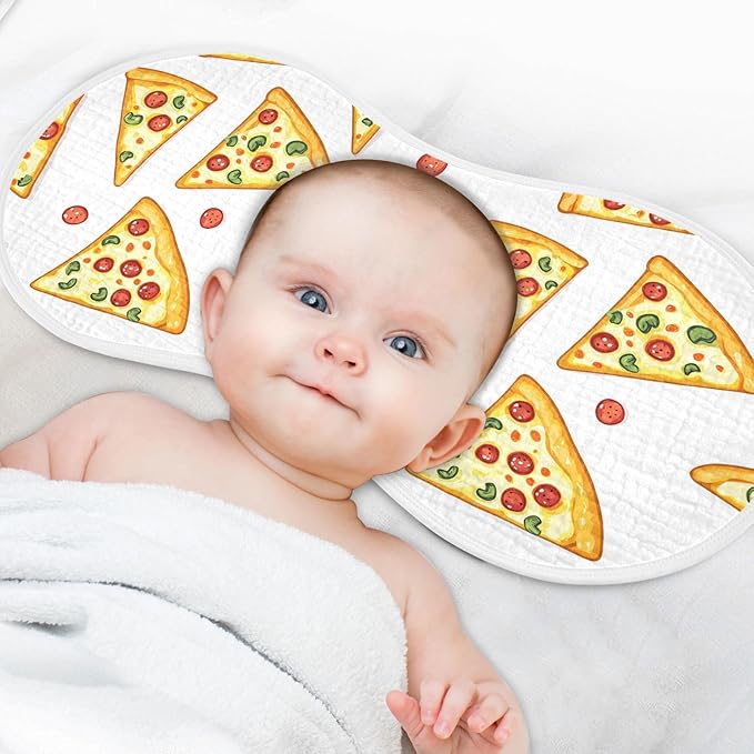 vvfelixl Muslin Burp Cloths Delicious Sliced Pizza Baby Washcloths for Baby Girl Boys 2 Pack