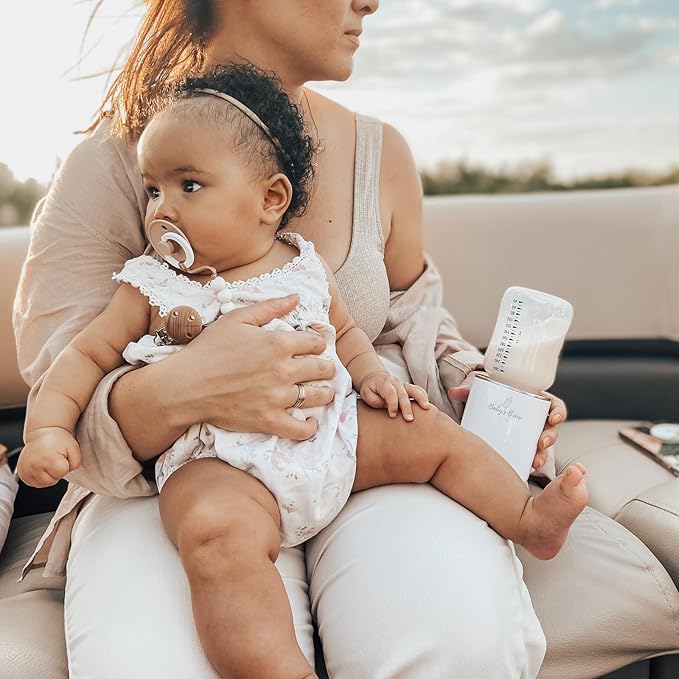Baby's Brew Portable Bottle Warmer with Adapter Set – Cordless Baby Bottle Warmer for Breastmilk & Formula, Rechargeable, Leak-Proof, Travel-Friendly Milk Warmer, Blue