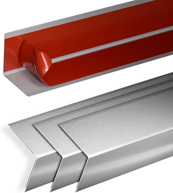 4Pcs 36" Metal Corner Protectors, Aluminum Self-Adhesive Corner Guards, for Edge Protection & Decoration on Walls, Furniture, Cabinets, Kitchen Islands (Gray, 36" 1.5"x1.5")