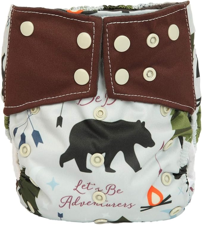 3 AIll in One Cloth Diapers Nappies for Night AIO Sewn in Insert Reusable Washable (Arrow Pineapple Pack)