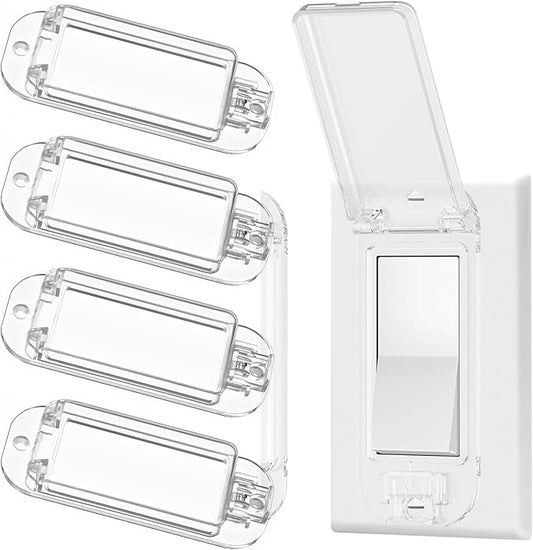 4Pcs Light Switch Guard, Child Proof Wall Switch Cover Keeps Lights or Switches from Being Accidentally Turned ON or OFF While Allowing Access