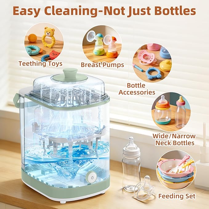 Grownsy EaseClean Bottle Washer Pro | All-in-One Bottle Washer and Sterilizer and Dryer | Baby Bottle Washer for Bottles, Pump Parts & Baby Essentials | Replaces Hand Washing