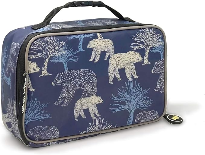 Urban Infant Yummie Kids Lunch Box Insulated Bag - Toddler Boys and Girls – Perfect for Daycare Preschool Travel Snacks – Allergy Alert Cards - Fits Bento Boxes - Bears