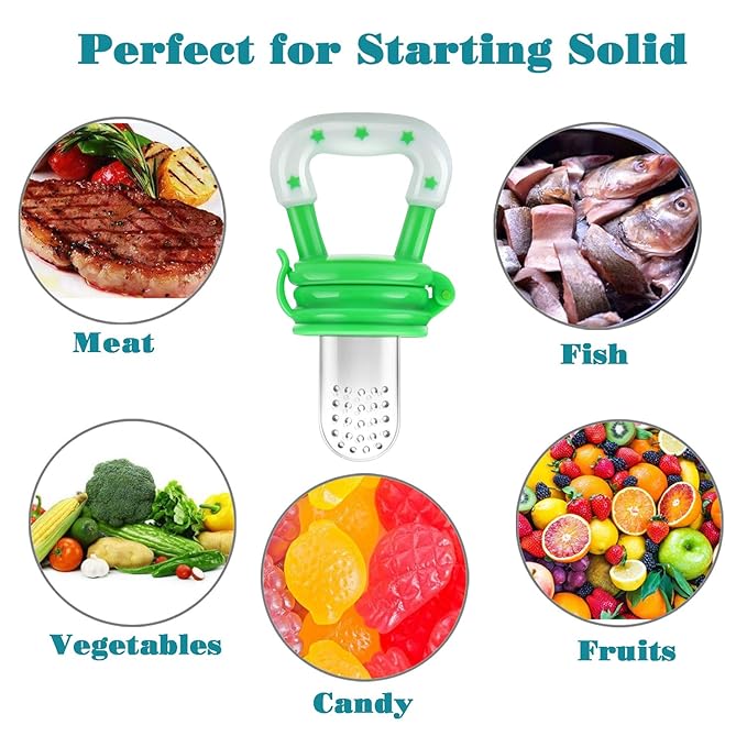 PandaEar (3 Pack) Baby Fresh Fruit Food Feeder | Food Grade Soft Safe BPA-Free Silicone Pouches