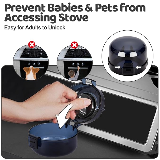 Stove Knob Safety Covers, 6 Pack Heat Resistant Gas Stove Knob Locks Covers, Oven Knob Covers for Child Safety, Stove Handle Gas Burner Covers for Kids Pets, Baby Child Proof Stove Knob Safety Cover
