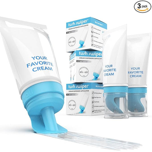 Eli & Ali Tush Swiper - Diaper Rash Cream & Butt Paste Applicator - Universal Fit for Most Diaper Creams | Mess-Free & Hygienic Alternative to Cream Spatula - Carry Less Baby Gear - Blue, 3 Pack
