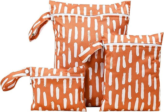 Happy Cherry 3 Pack Waterproof Reusable Washable Diaper Bag with Handle for Travel, Beach, Pool, Yoga,Wet Toddler Swimsuits