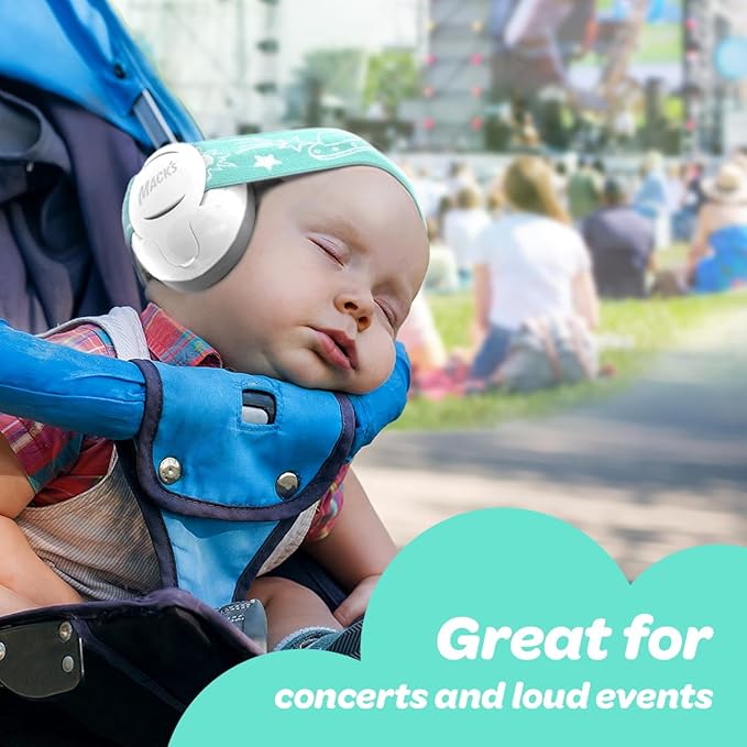 Mack's Baby Muffs | Baby Ear Muffs Noise Protection | High NRR | Noise Cancelling Headphones for Babies & Toddlers