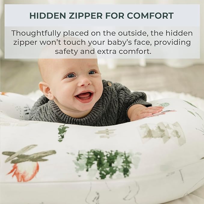 Pobibaby 1-Pack Premium Nursing Pillow Cover - Ultra Soft & Stretchy 96% Cotton, Breastfeeding Pillow Cover for Baby Boys and Girls (Explore)