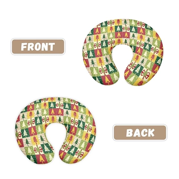 Christmas Tree Nursing Pillow Cover for Infant, Lightweight Neutral Breastfeeding Pillow Slipcover with Hidden Zipper, Removable Xmas Pillow Cover for Infant Snug