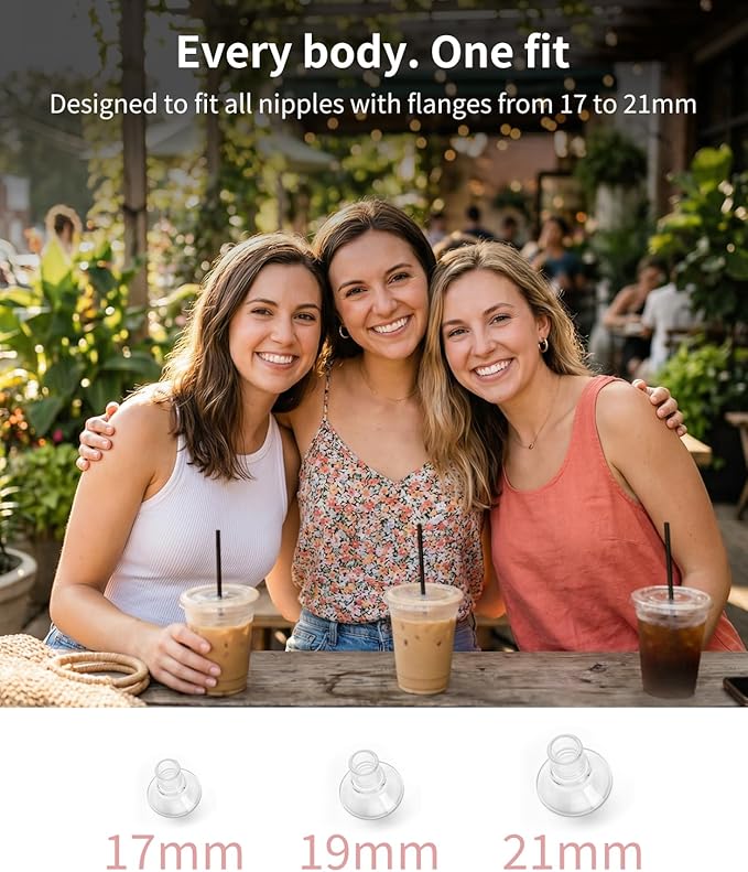 Wearable Breast Pump,Hands-Free Wireless Electric Pump with App-Controlled 5 Modes,15 Adjustable Intensity Settings Lightweight for Office/Driving/Sleeping with 17/19/21 Flange