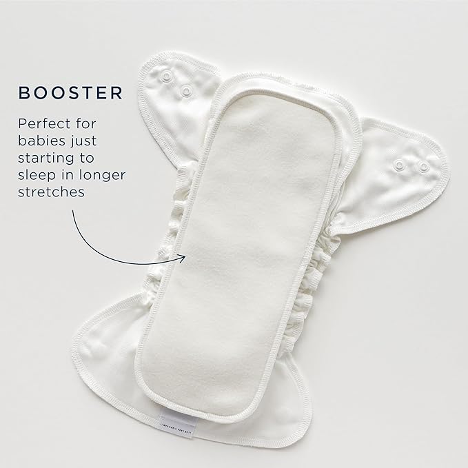 Esembly Ultra Absorbent Overnight Hemp Cloth Diaper Booster Inserts with Stay-Dry Fleece – Reusable Nighttime Doublers for Heavy Wetters – Size 2, 3 Sets (3 Contours and 3 Boosters)