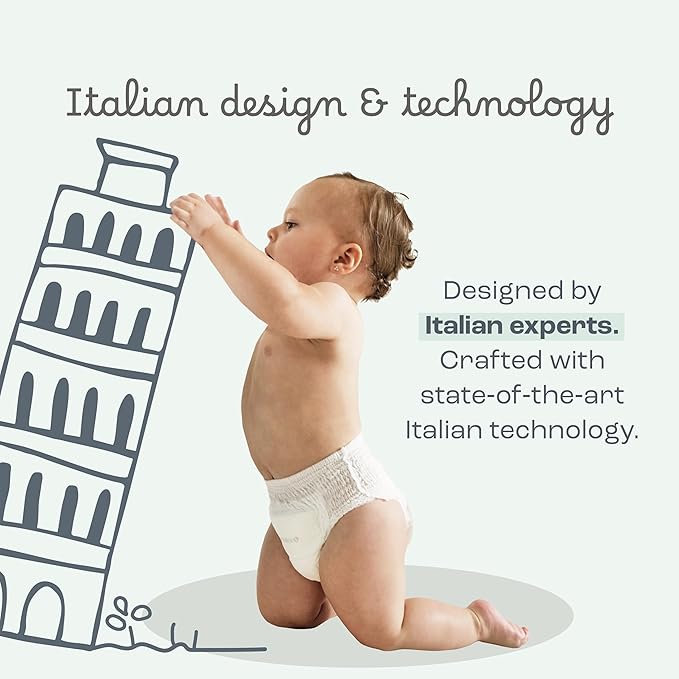 The Responsive Diaper Size 4 (25–35 lbs), 36 Ct Italian Premium Design, Soft, Unscented & Hypoallergenic, 12 Hrs Leak Protection, No-Tape Flexible Fit Pull-Up Disposable Diapers for Babies