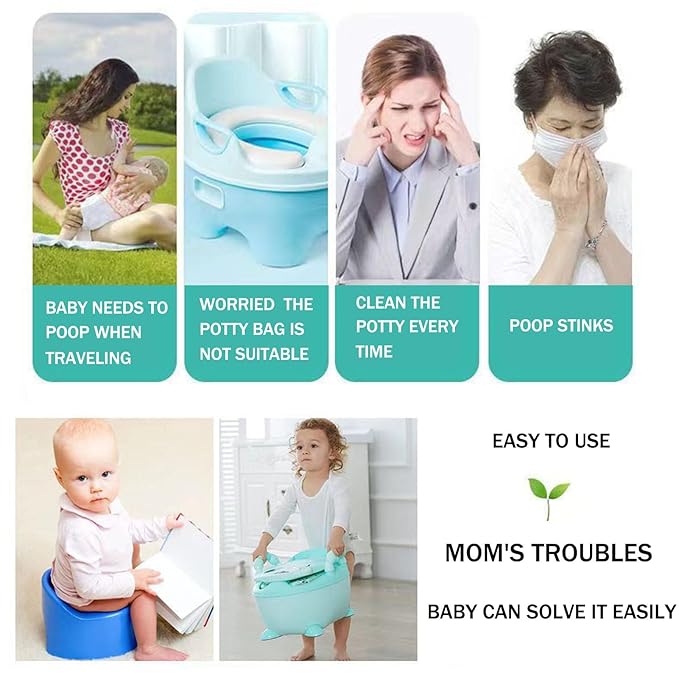 OULIGET Potty Chair Liners with Elastic, Portable Potty Training Bags, Potty Refill Liners Disposable for Toddlers Kids and Baby,Toilet Seat Cover,17x8Inches,Black,200pieces