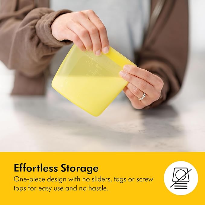 Medela Reusable Silicone Breast Milk Storage Bags with Double-Seal Design, BPA Free, One-Piece, Fridge and Freezer Storable, 220 ml, 500 Uses