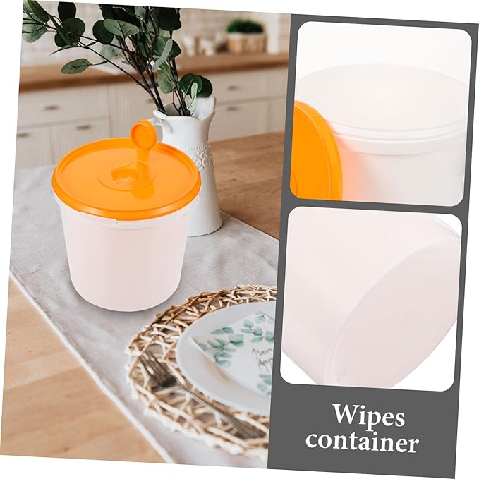 GLEAVI Portable Baby Wipe Dispenser Bucket with Easy Pull Lid Refillable Travel Wipes Container for Car Home Office Compact 7.67X7.67X7.08 Inch Wipes Storage Holder