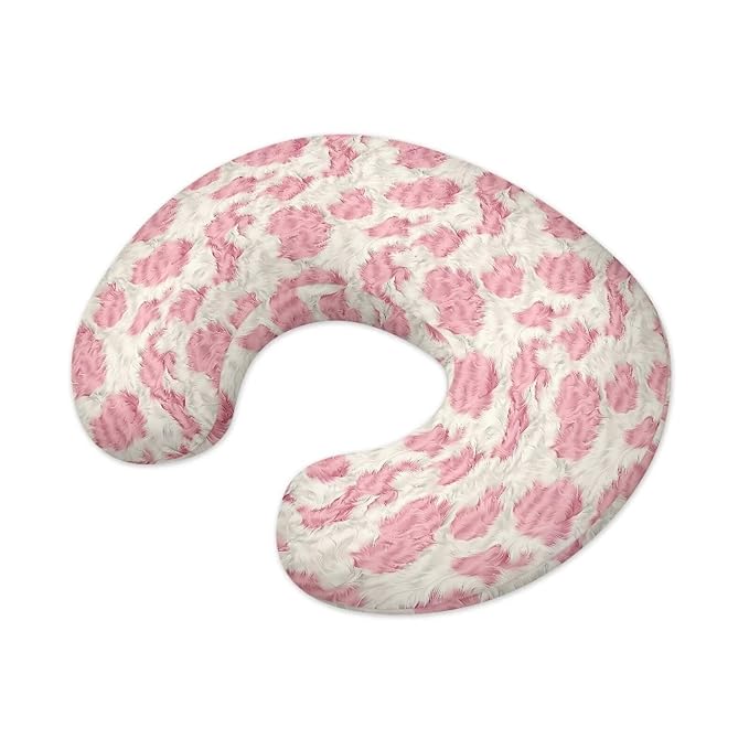 Pink Cow Spot Nursing Pillow Cover for Baby Girls Newborn U-Shaped Breastfeeding Pillowcase Pink Nursing Pillow Slipcovers Fits The Original Support Pillow