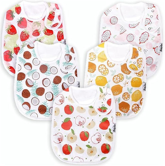 KiddyStar Drool Bibs for Babies – Organic, Unisex, Soft Absorbent Teething Bibs with Adjustable Snaps