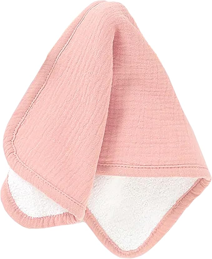 Aiden's Corner 100% Organic Muslin Cotton | Mix Use Baby Super Absorbent Infant Burp Cloth | Terry Cotton Towel | Washcloth for Newborns (Single Coral Pink)