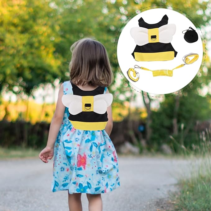 Toddmomy Toddler Harness Leash Anti Lost Wrist Link Walking Wristband Safety Backpack Cute Assistant Strap Belt for Toddlers Child Baby Outdoor Activity Yellow