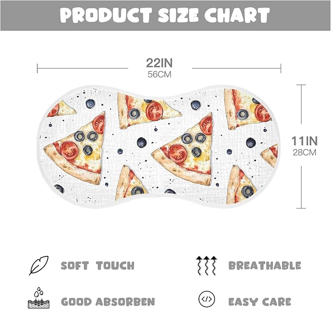 vvfelixl Baby Burp Cloths Margherita Pizza Baby Newborn Cotton Burping Cloths Set Babys Washcloths 4 Pack