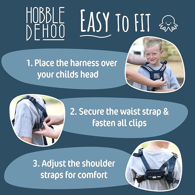 Hobble De Hoo Autism Safety Harness with leash for Kids 2–7 | Walking Safety Vest with Grab Handles for Wandering Prevention
