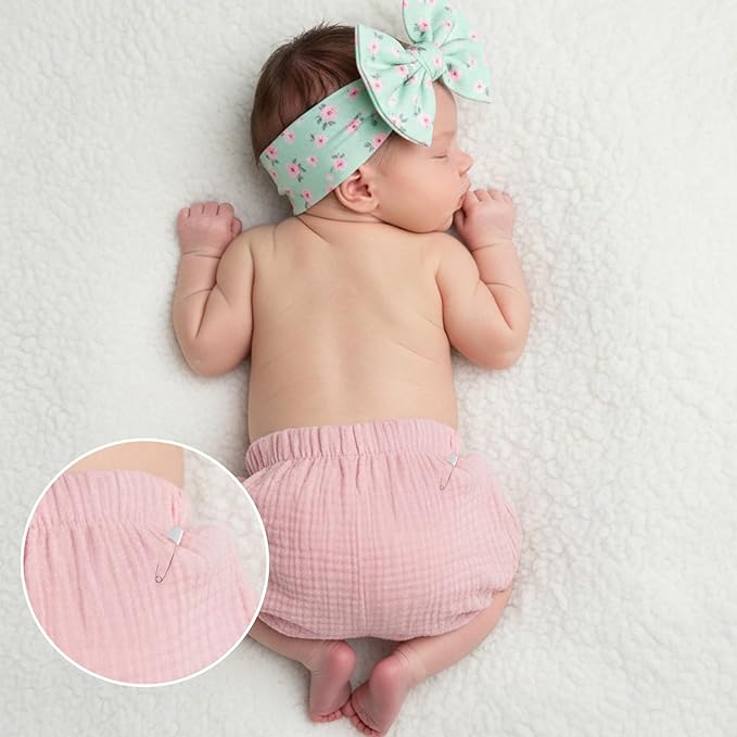 TIESOME 70 Pieces Diaper Pins, Diaper Safety Pin, 2.2 Inch Stainless Steel Diapers Pins for Cloth Diapers, with Plastic Safety Heads and Locking Closures, (White)