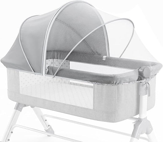 Orzbow Bassinet Cover for Cats - Breathable Mosquito Net Cover for Cradles/Travel Cribs/Mini Cribs, Baby Mosquito Net to Keep Pets Out, Baby Bassinet Accessories, Two-Way Self-Locking Zippers, White