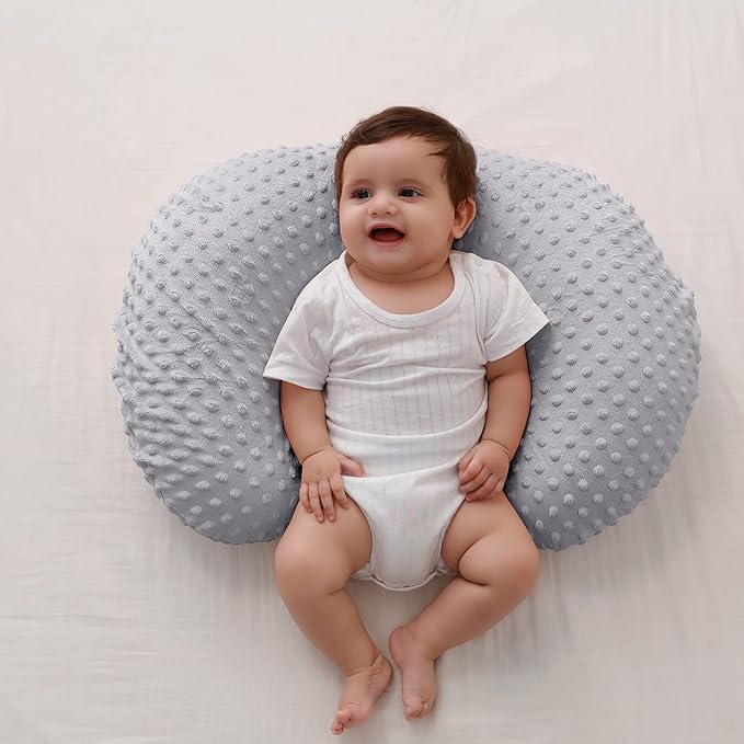 Nursing Pillow Cover, Breastfeeding Pillow Slipcover Snugly Fits for Nursing Pillow for Baby Boys and Girls, Premium Quality Microfiber, Ultra Soft Comfortable (Gray)